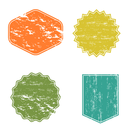 Clear mockup logo badge, set retro labels shabby paper, grunge design element templateのイラスト素材