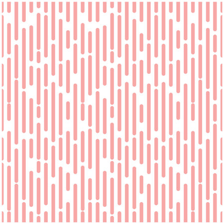 Intermittent halftone pink segment line background, vertical  repeating broken, geometric random minimal seamless patternのイラスト素材