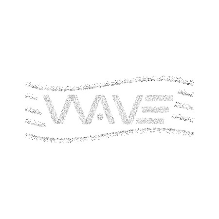 Wave text, dots particles graphic design t-shirt print mockup, dotted lettering emblemのイラスト素材