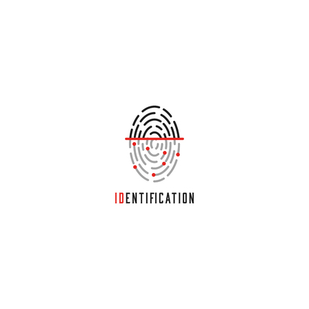 Fingerprint scanner, identification user id touch finger, authorization thumbprint technology iconのイラスト素材