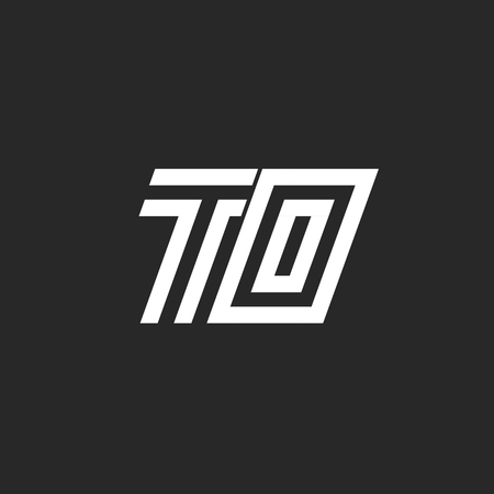 Logo TO initials letters monogram simple linear minimalist design, two letters T and O togetherのイラスト素材