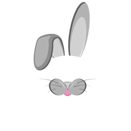 Carnival mask of a rabbit or a hare, original photo filter for selfie or avatarのイラスト素材