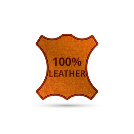 Genuine leather product tag, realistic abstract animal skin badge for quality leather goodsのイラスト素材