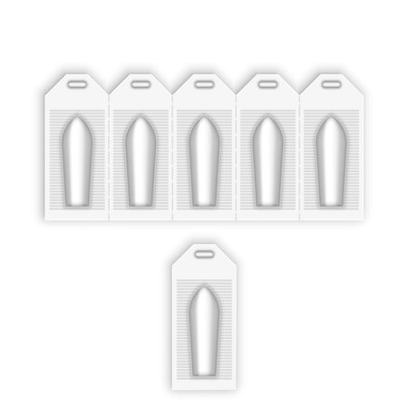 Blank set suppositories realistic 3d vector mockup of five capsules without text and one suppository isolated on a white background.のイラスト素材