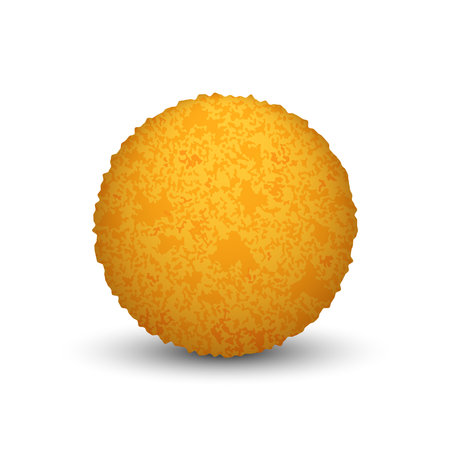 Panipuri sphere traditional Indian street food realistic vector food object isolated on white background, pani puri 3d ball deep-fried breaded.のイラスト素材