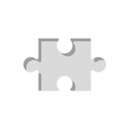 Isolated gray 3d puzzle piece symbolizing connection, unity, and collaboration. For representing concepts of teamwork, problem-solving, integration, or missing elements in a variety of educational.のイラスト素材