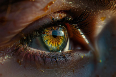 Macro shot of a beautiful woman's eye with extreme close upの素材