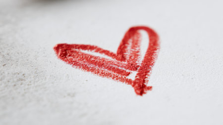 Red heart on a white background. Valentine's Day. Close up.の素材