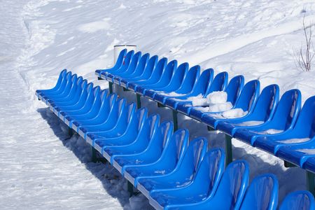 tribune of a winter stadium の写真素材