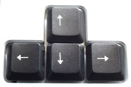 Arrows on the buttons of computer keyboardの写真素材