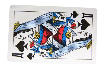 playing card under the white backgroundのeditorial素材