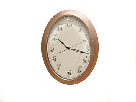 The image of clock under the white background 