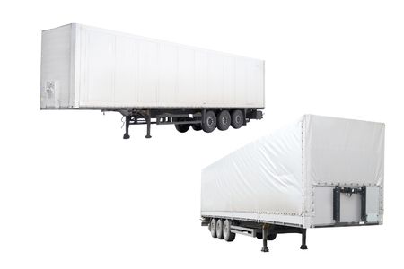The image of semitrailers under the white backgroundの写真素材