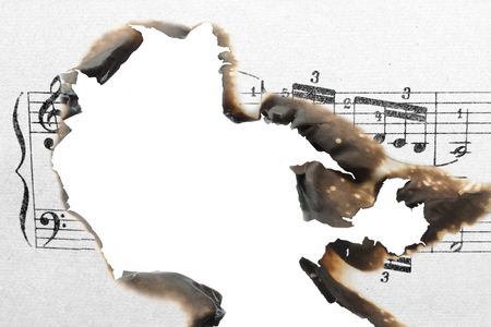 The image of burnt notes paperの写真素材