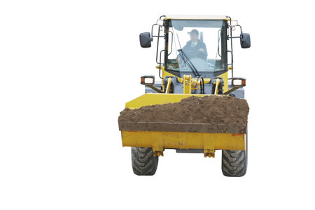 wheel tractor loader under the white background