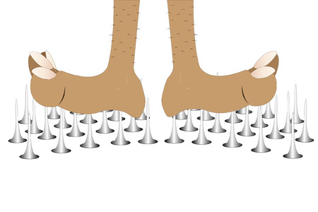 Vector illustration of yogi's legs stand on the nailsのイラスト素材