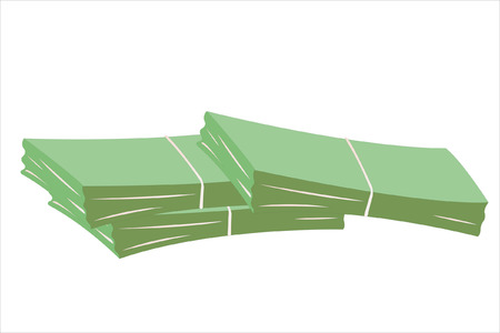 Vector illustration of money stacks under the white backgroundのイラスト素材