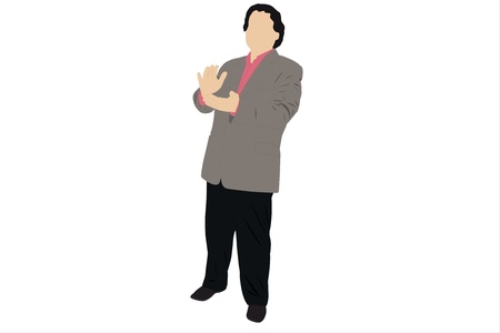 Vector illustration of an applaused man in a suitのイラスト素材