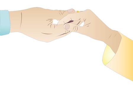 Vector illustration of man's and woman's handsのイラスト素材