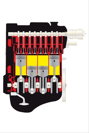 vector illustration of car motor inside view tutorialのイラスト素材
