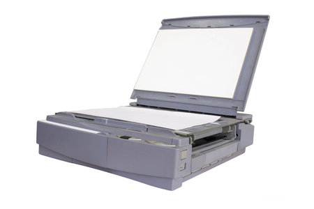 The image of an inkjet printer under the white backgroundの写真素材