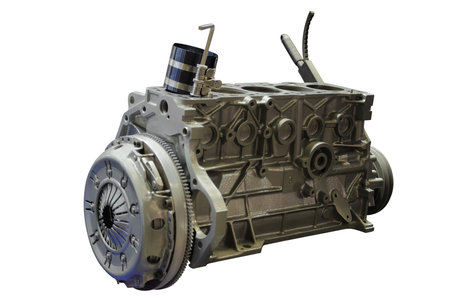 The image of an engine under the white background