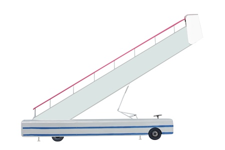 The image of a movable boarding ramp under the white backgroundの写真素材