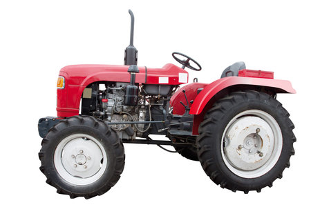 The image of a small tractor without roof