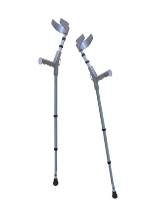 The image of crutches under the white backgroundの写真素材