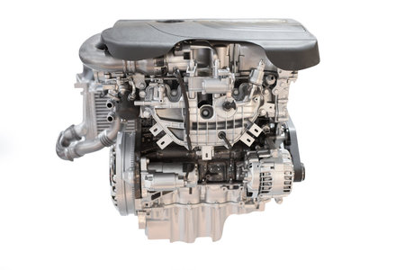 The image of an engine under the white background