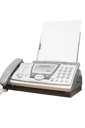 fax machine under the white backgroundの写真素材