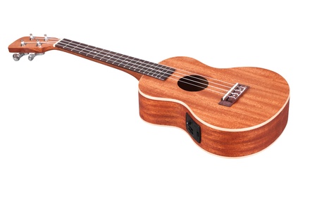 The image of a hawaiian guitar under the white backgroundの写真素材