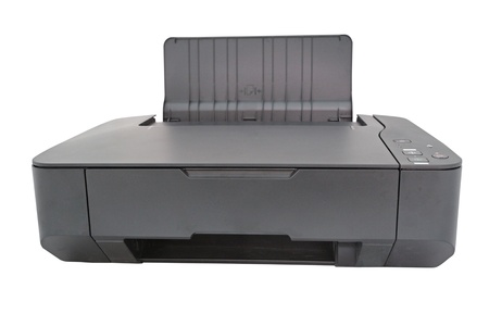 printer under the white backgroundの写真素材