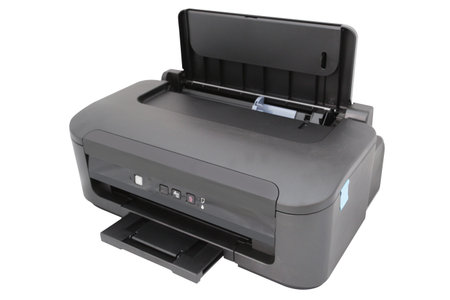 printer under the white backgroundの写真素材