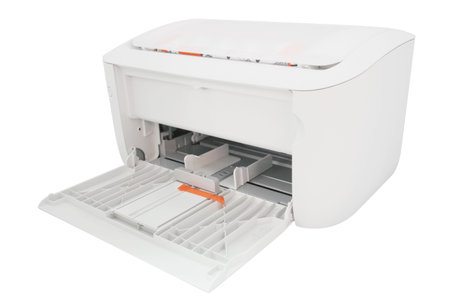 printer under the white background