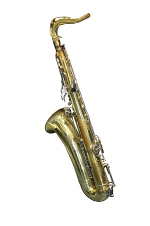 The image of a saxophone isolated under a white backgroundの写真素材