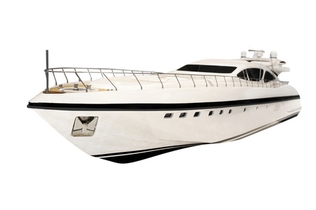 motor boat under the white backgroundの写真素材