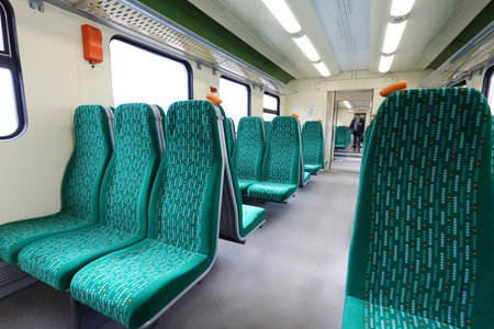 Interior of a modern commuter train