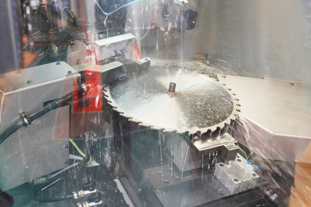 The image of a circular saw with water cooling
