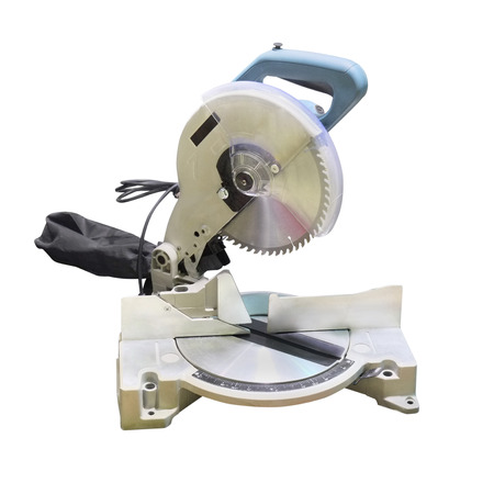 circular saw under the white の写真素材