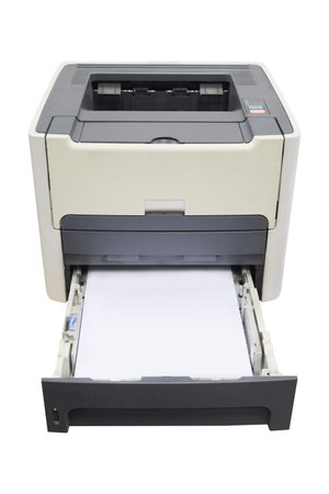 Printer isolated under the white background