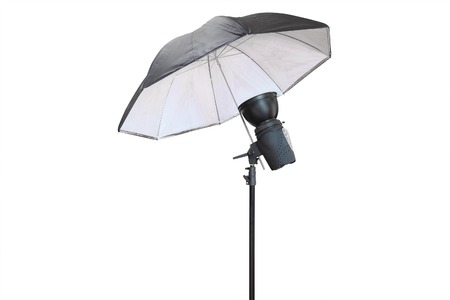 Studio lighting isolated under  the white backgroundの写真素材