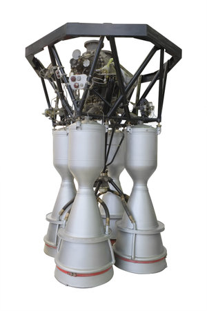 turbo jet engine under the white background