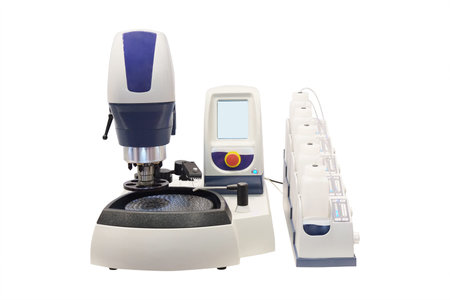 Equipment of a chemical laboratory isolated under the white background