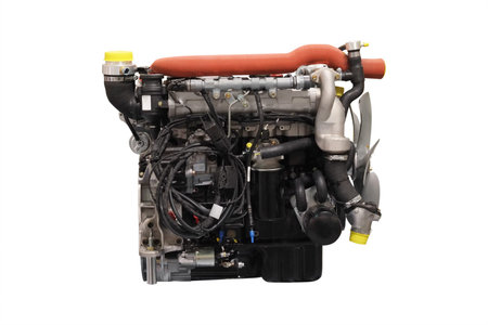 The image of an engine under the white background