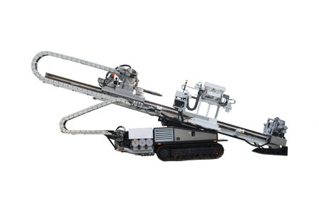 asphalt spreading machine under the white background