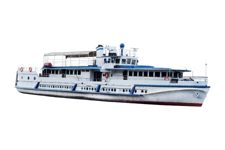 the image of a pleasure boat on the Moscow riverの写真素材