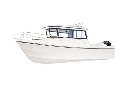 motor boat under the white backgroundの写真素材