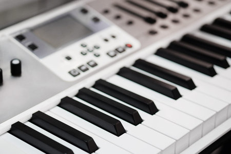 synthesizer under the white background