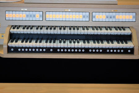 synthesizer under the white backgroundの写真素材